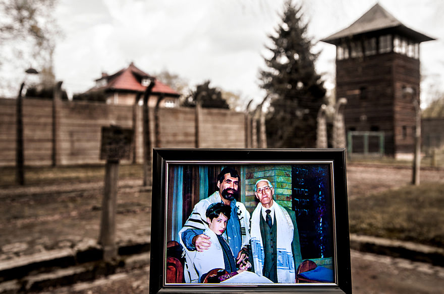 I Placed Photographs Of My Family Throughout Auschwitz, To Document The Life Of 4 Generations Since My Grandmother Survived The Camp