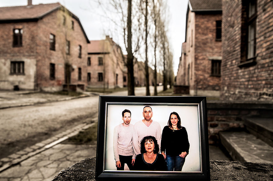 I Placed Photographs Of My Family Throughout Auschwitz, To Document The Life Of 4 Generations Since My Grandmother Survived The Camp