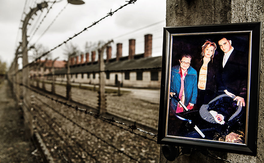 I Placed Photographs Of My Family Throughout Auschwitz, To Document The Life Of 4 Generations Since My Grandmother Survived The Camp