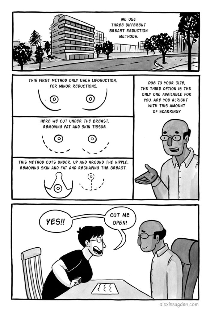 I've Been Making A Weekly Web Comic About The Breast Reduction I Had At 18