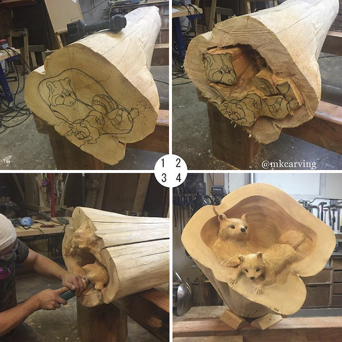 Japanese Artist Makes Impressive And Detailed Animal Sculptures From Wood