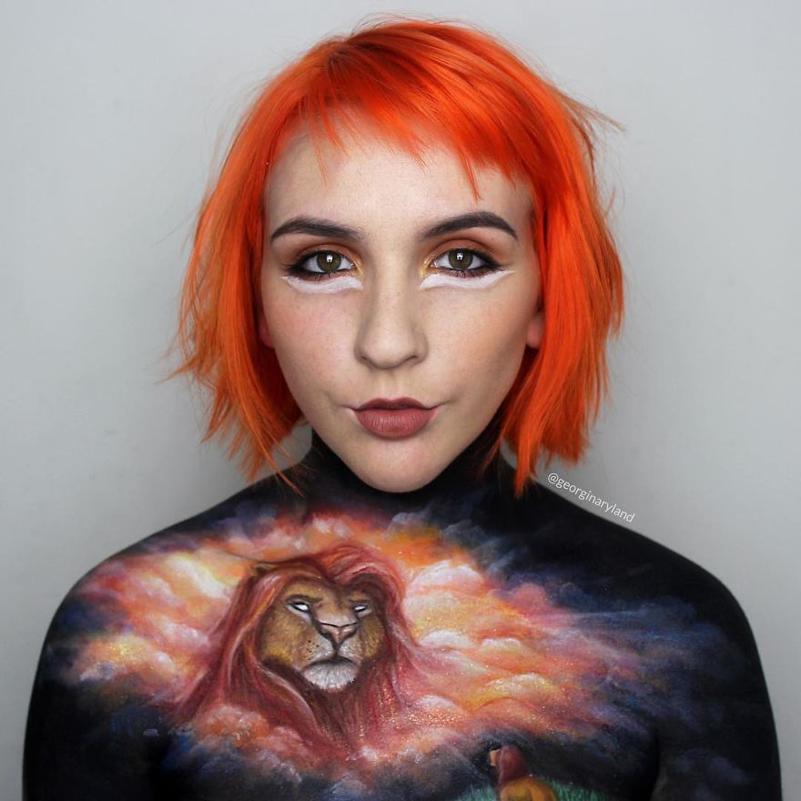 Makeup Artist Georgina Ryland Is Using Her Body As A Canvas On Instagram Creating True Masterpieces