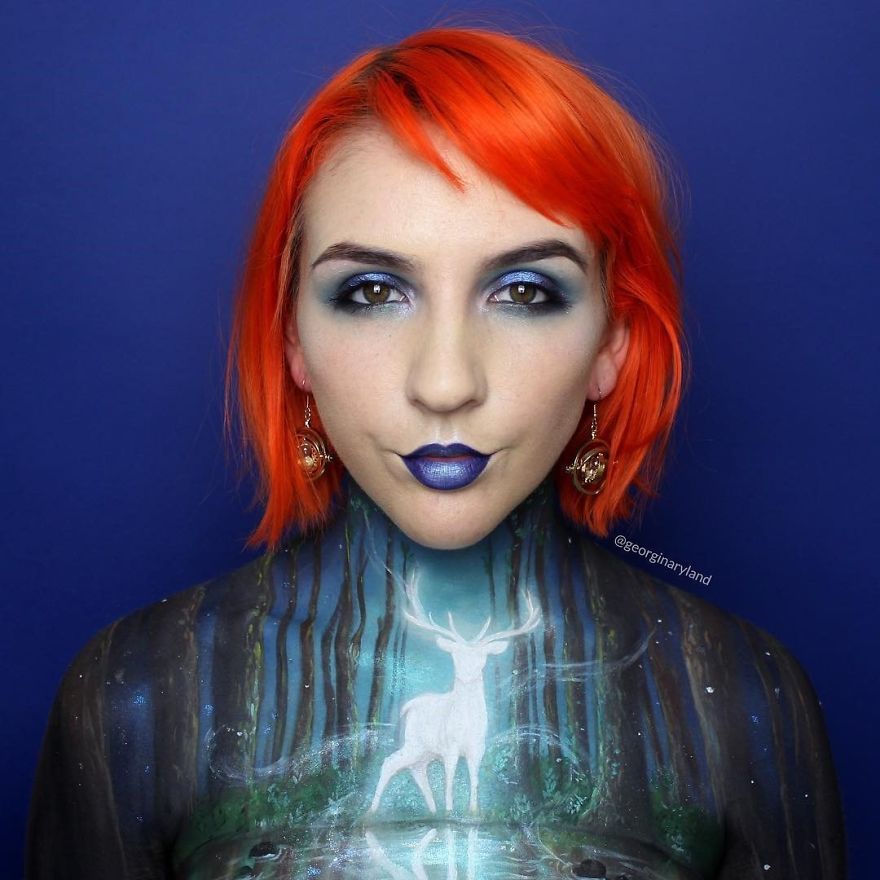 Makeup Artist Georgina Ryland Is Using Her Body As A Canvas On Instagram Creating True Masterpieces