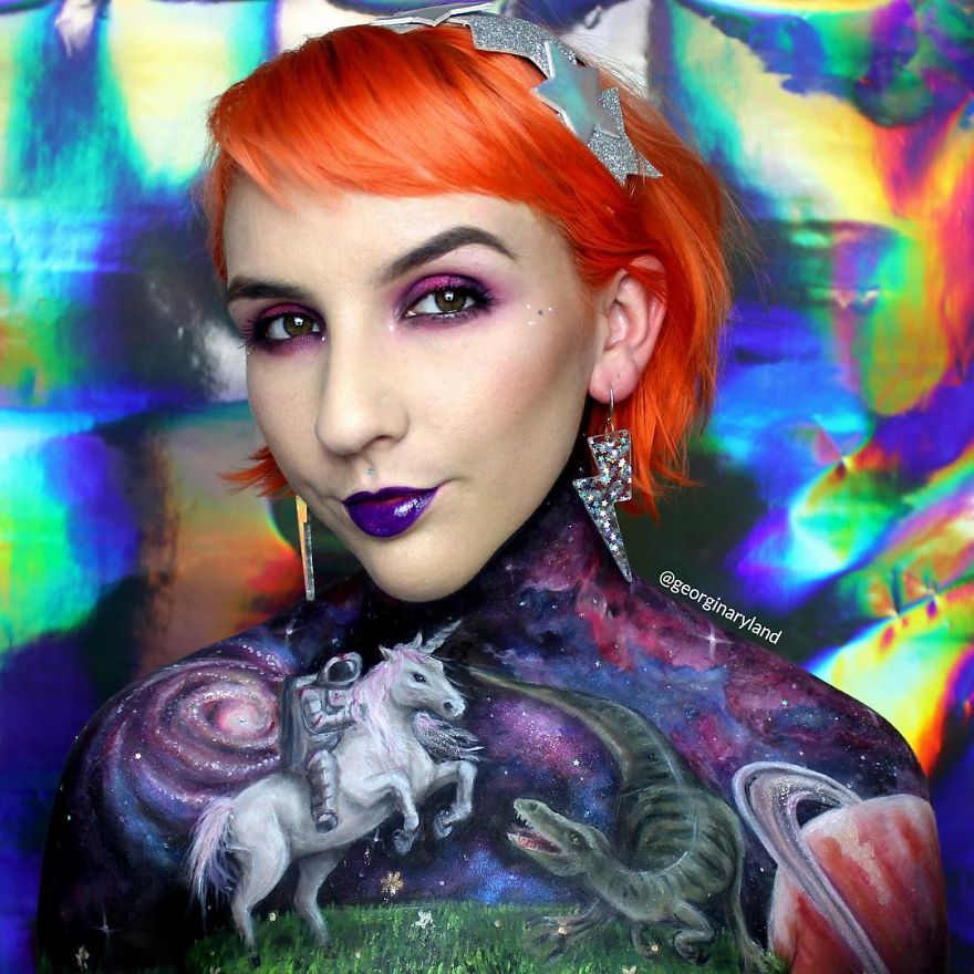 Makeup Artist Georgina Ryland Is Using Her Body As A Canvas On Instagram Creating True Masterpieces