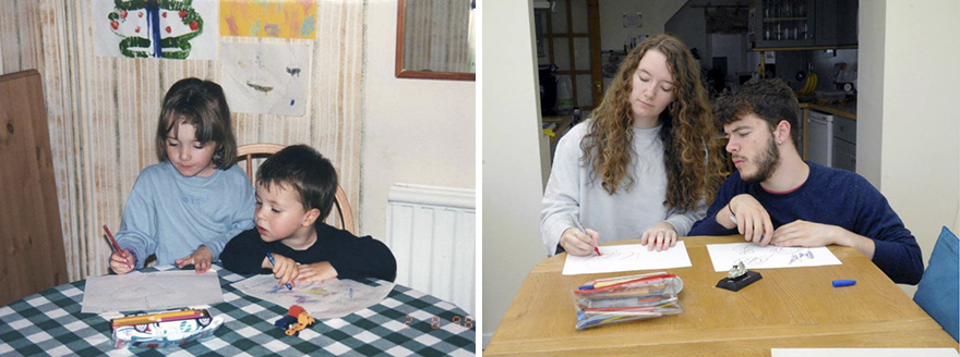 My Brother And I Recreated Our Childhood Photos For Our Parent's 30th Anniversary