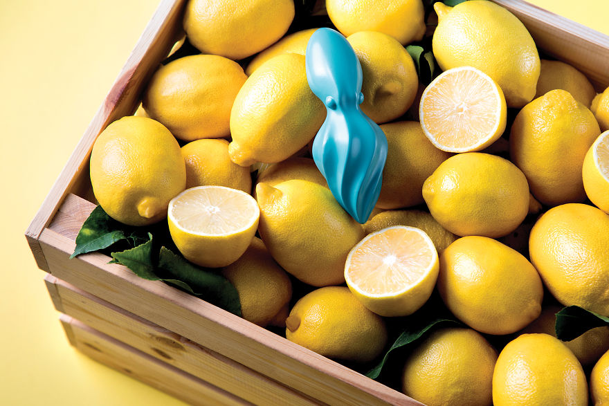 An Adorable Petite Blue Octopus Citrus Reamer That Thrashes Out The Juice With It's Strong Tentacles