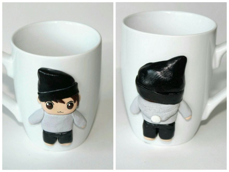 I Create Beautiful And Cute Polymer Clay Decorated Mugs