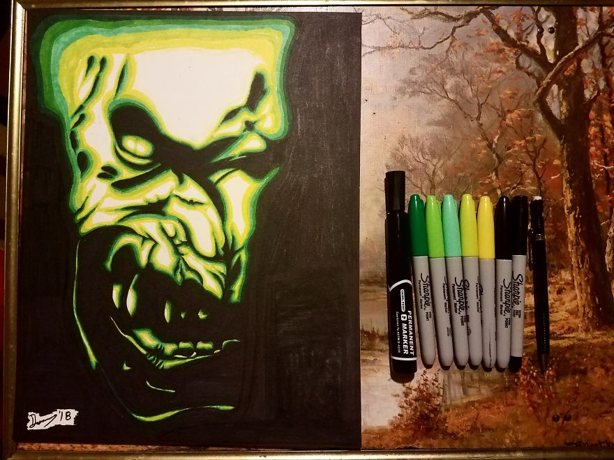 8 Days Of Horror Sharpie Drawing