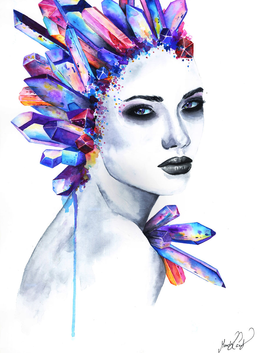 I Create Watercolour Portraits From My Emotions