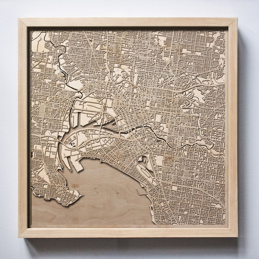30+ Wooden City Maps That Will Make You Search For Your House!