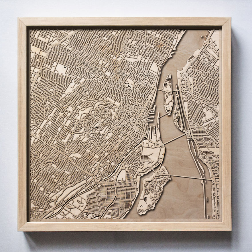 30+ Wooden City Maps That Will Make You Search For Your House!