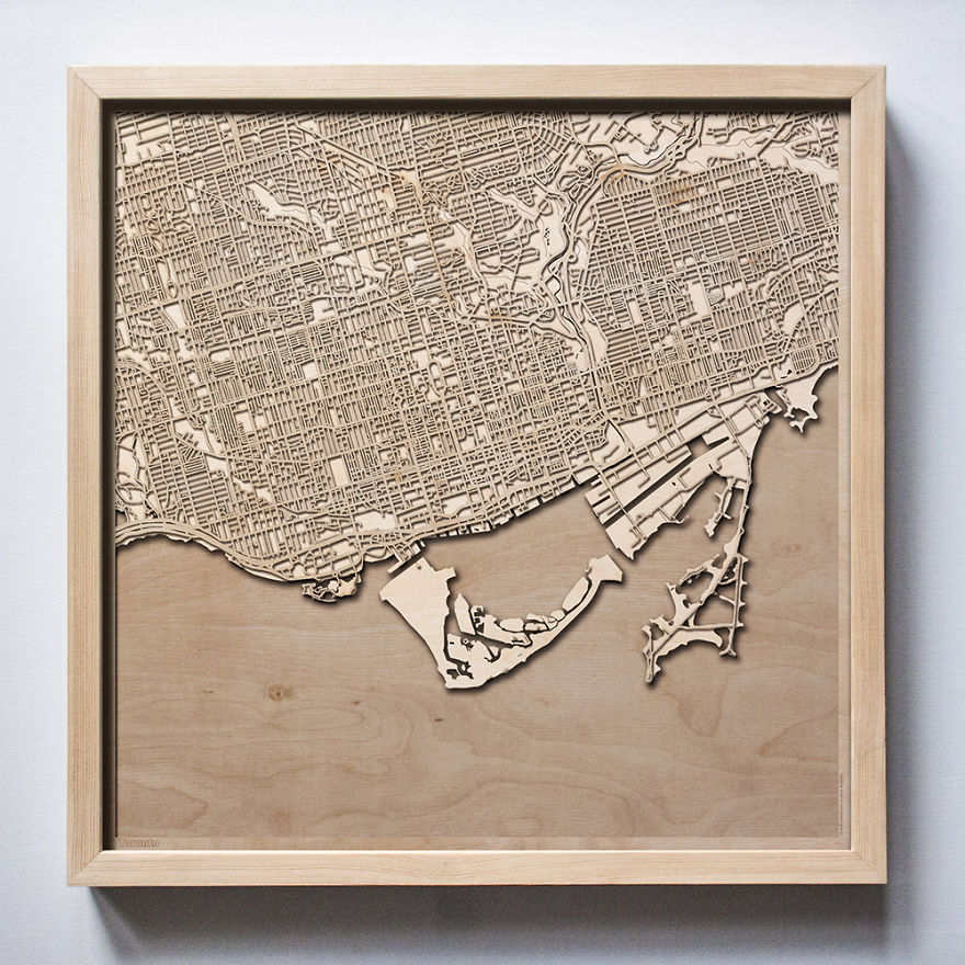 30+ Wooden City Maps That Will Make You Search For Your House!