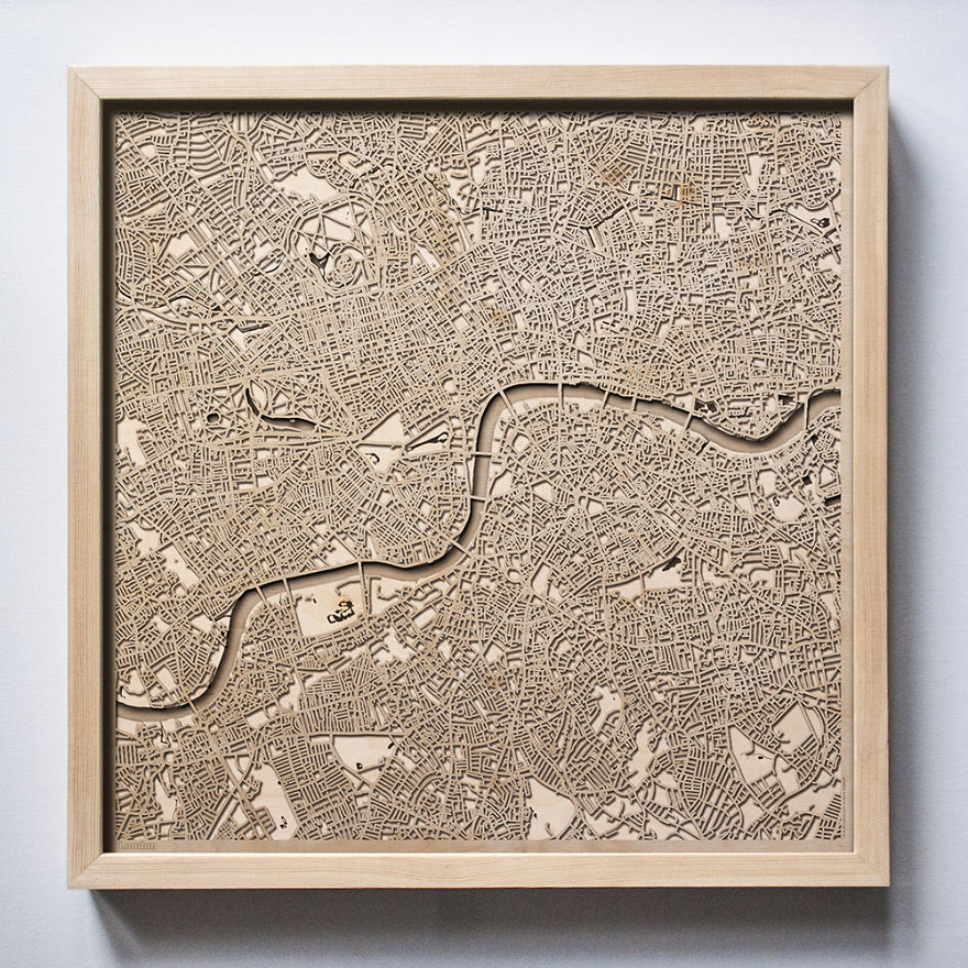 30+ Wooden City Maps That Will Make You Search For Your House!