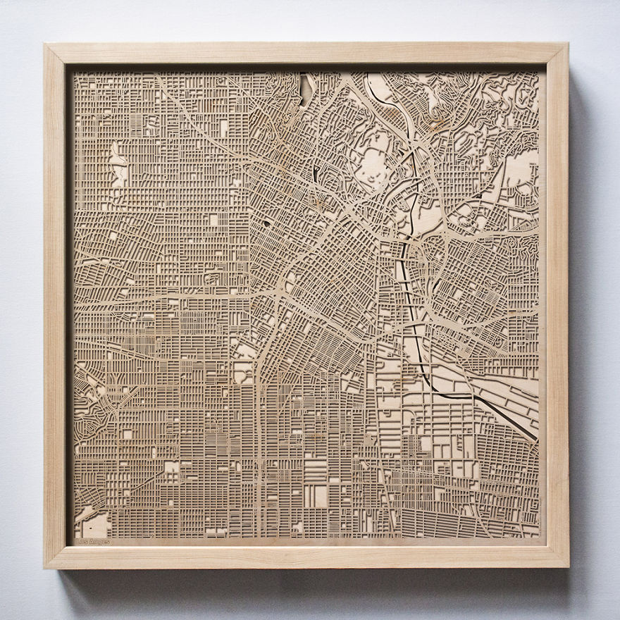 30+ Wooden City Maps That Will Make You Search For Your House!