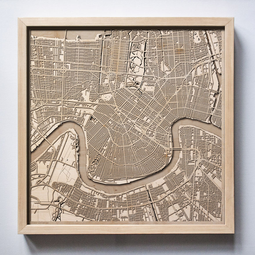 30+ Wooden City Maps That Will Make You Search For Your House!