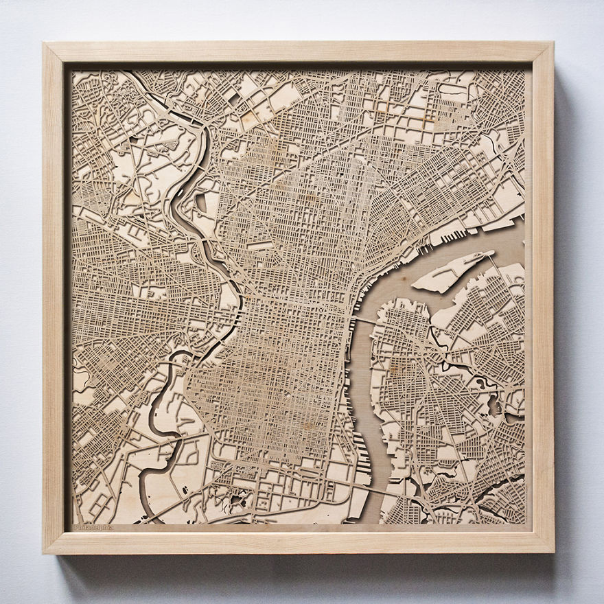 30+ Wooden City Maps That Will Make You Search For Your House!