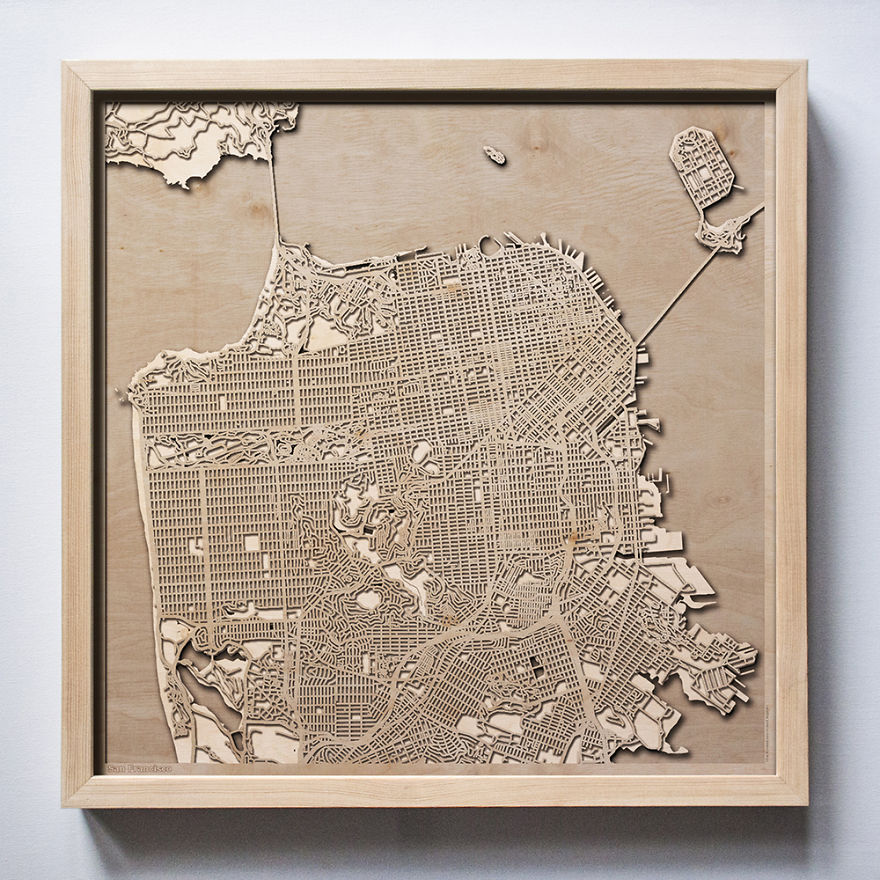 30+ Wooden City Maps That Will Make You Search For Your House!