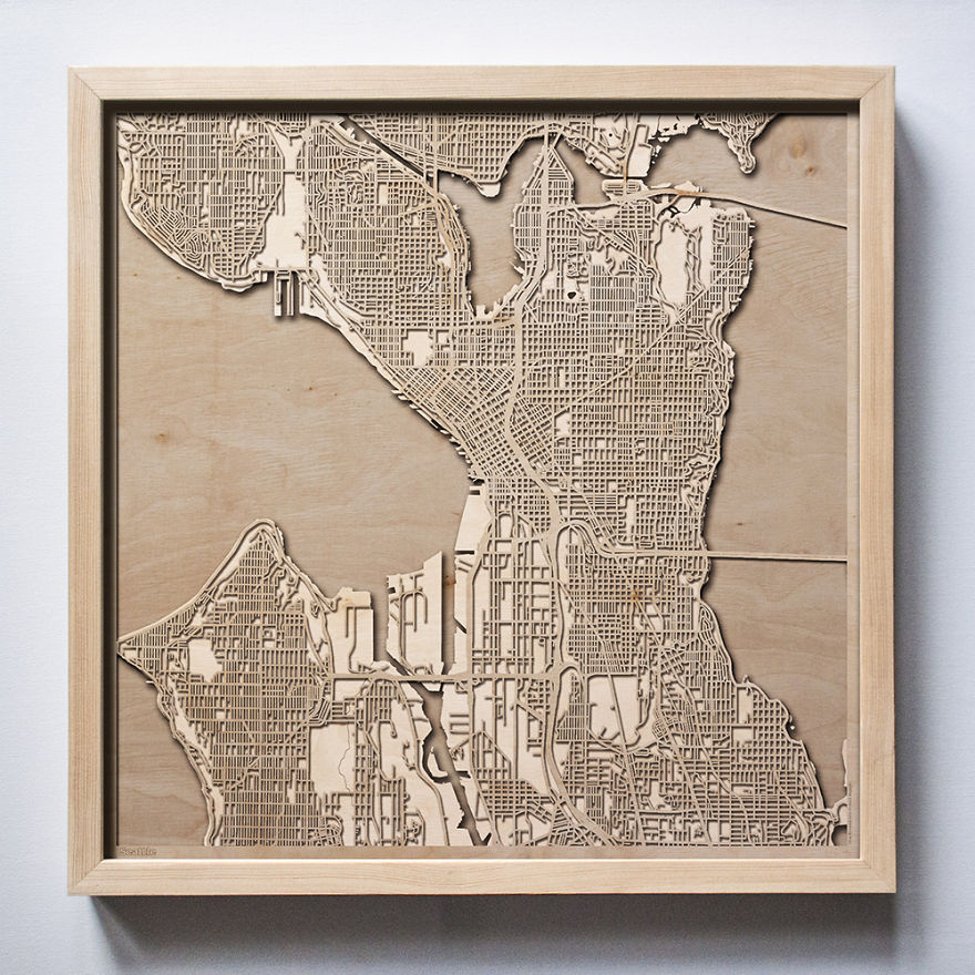 30+ Wooden City Maps That Will Make You Search For Your House!