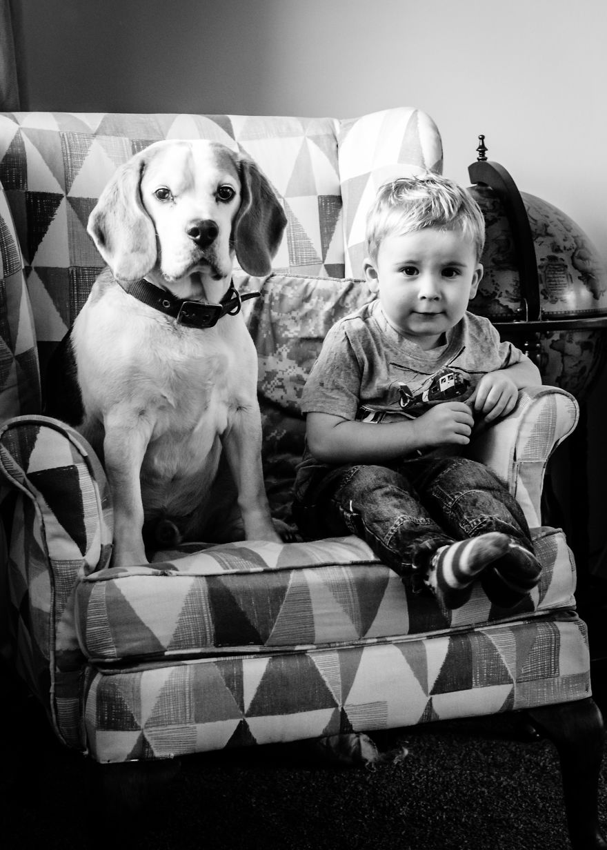 I’ve Taken A Picture Of My Son And Beagle Every Month For The Last Three Years In The Same Chair I’ve Taken A Picture Of My Son And Beagle Every Month For The Last Three Years In The Same Chair