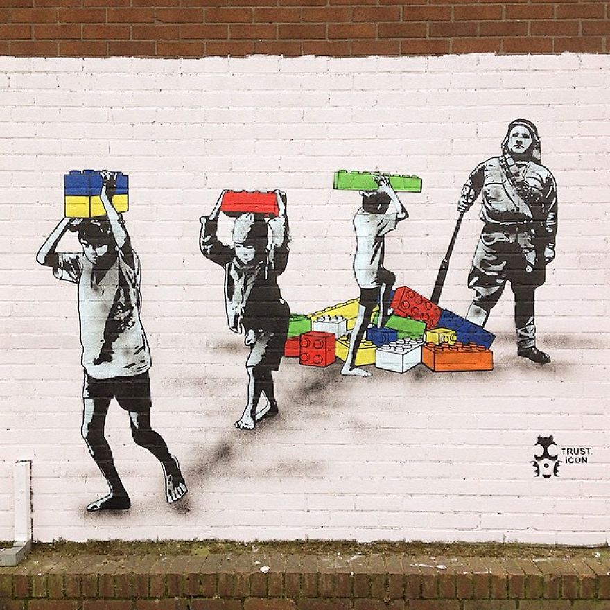 The Street Artist Forces The Viewer To Reflect When Seeing His Artworks On The Walls