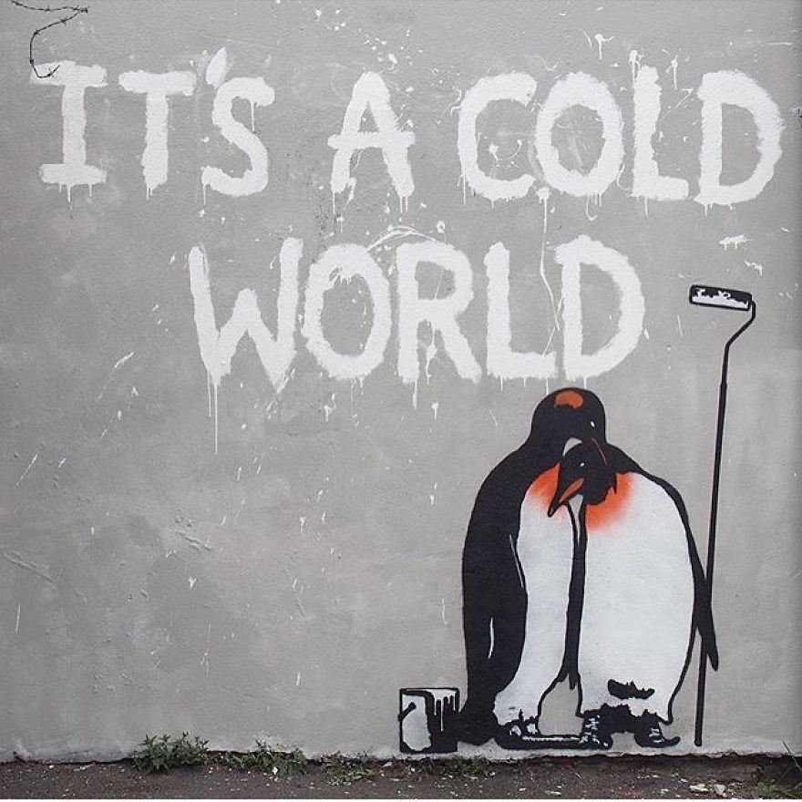 The Street Artist Forces The Viewer To Reflect When Seeing His Artworks On The Walls