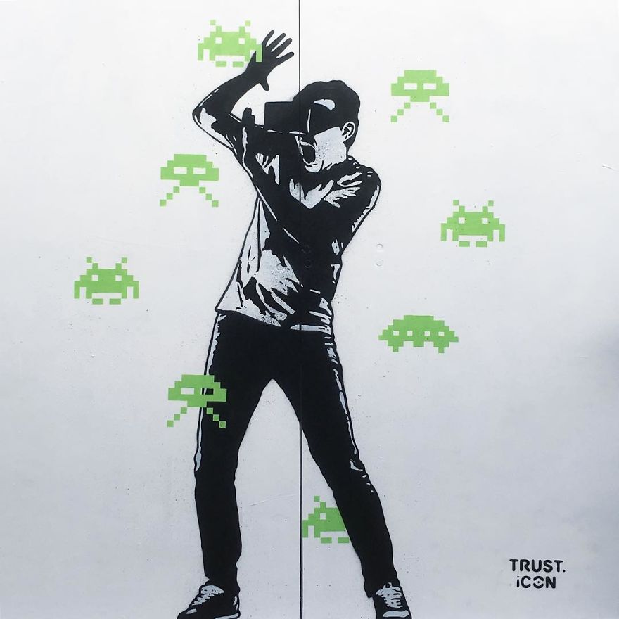 The Street Artist Forces The Viewer To Reflect When Seeing His Artworks On The Walls