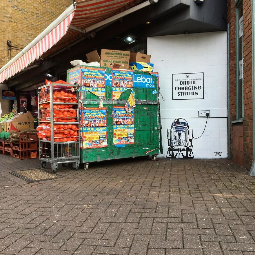 The Street Artist Forces The Viewer To Reflect When Seeing His Artworks On The Walls The Street Artist Forces The Viewer To Reflect When Seeing His Artworks On The Walls