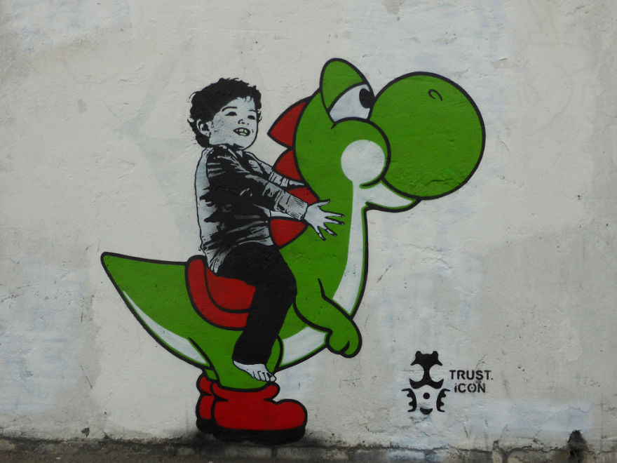 The Street Artist Forces The Viewer To Reflect When Seeing His Artworks On The Walls