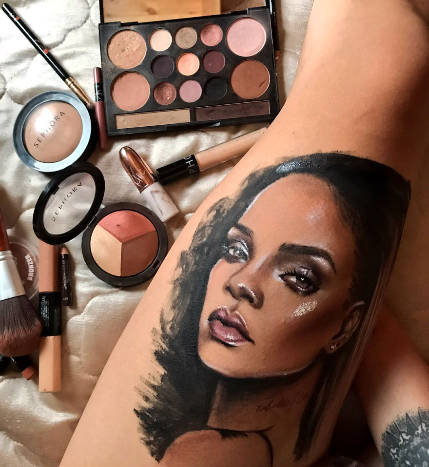 This Tattoo Artist Makes Portraits Of Rihanna Using The Makeup Line 'Fenty Beauty' This Tattoo Artist Makes Portraits Of Rihanna Using The Makeup Line 'Fenty Beauty'