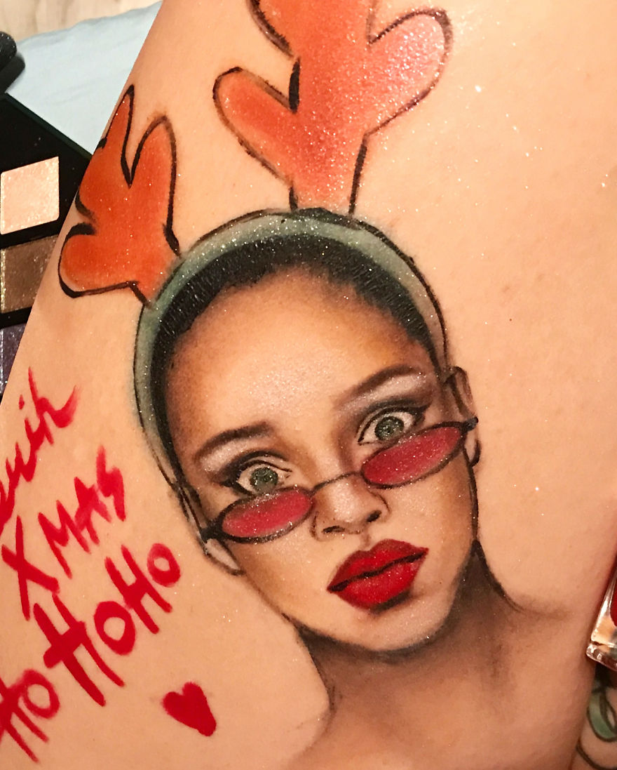This Tattoo Artist Makes Portraits Of Rihanna Using The Makeup Line 'Fenty Beauty' This Tattoo Artist Makes Portraits Of Rihanna Using The Makeup Line 'Fenty Beauty'