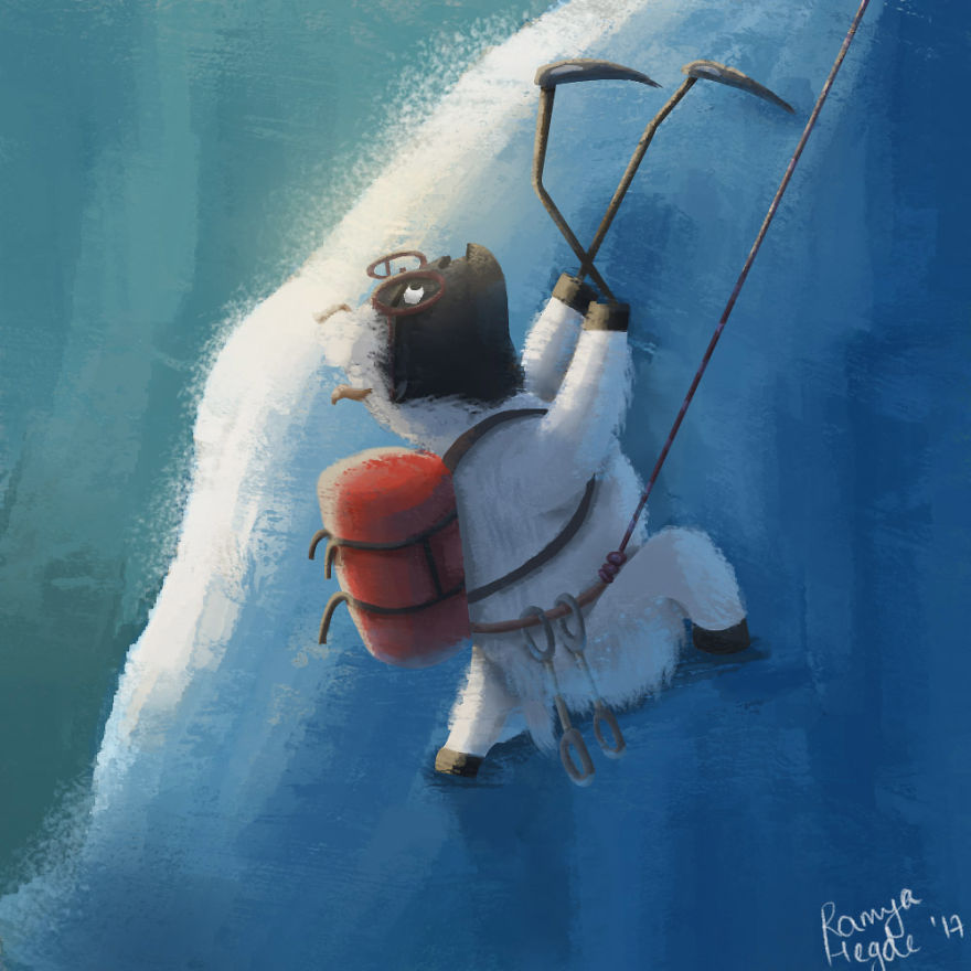 My Husband Wanted To Be A Sheep In The Swiss Alps, So I Illustrated Him As One! My Husband Wanted To Be A Sheep In The Swiss Alps, So I Illustrated Him As One!