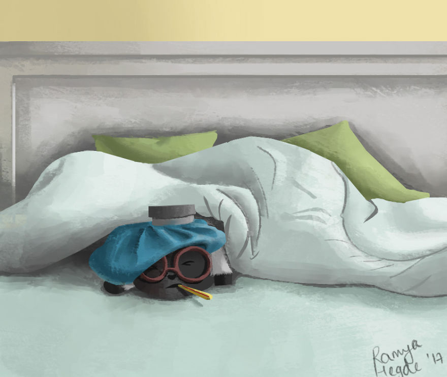 My Husband Wanted To Be A Sheep In The Swiss Alps, So I Illustrated Him As One!