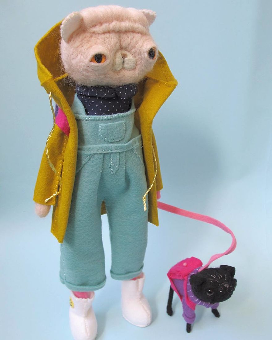 You Will Surely Want To Have A-Meet The Friendly Animals Made In Felt By The Artist Cat Rabbit