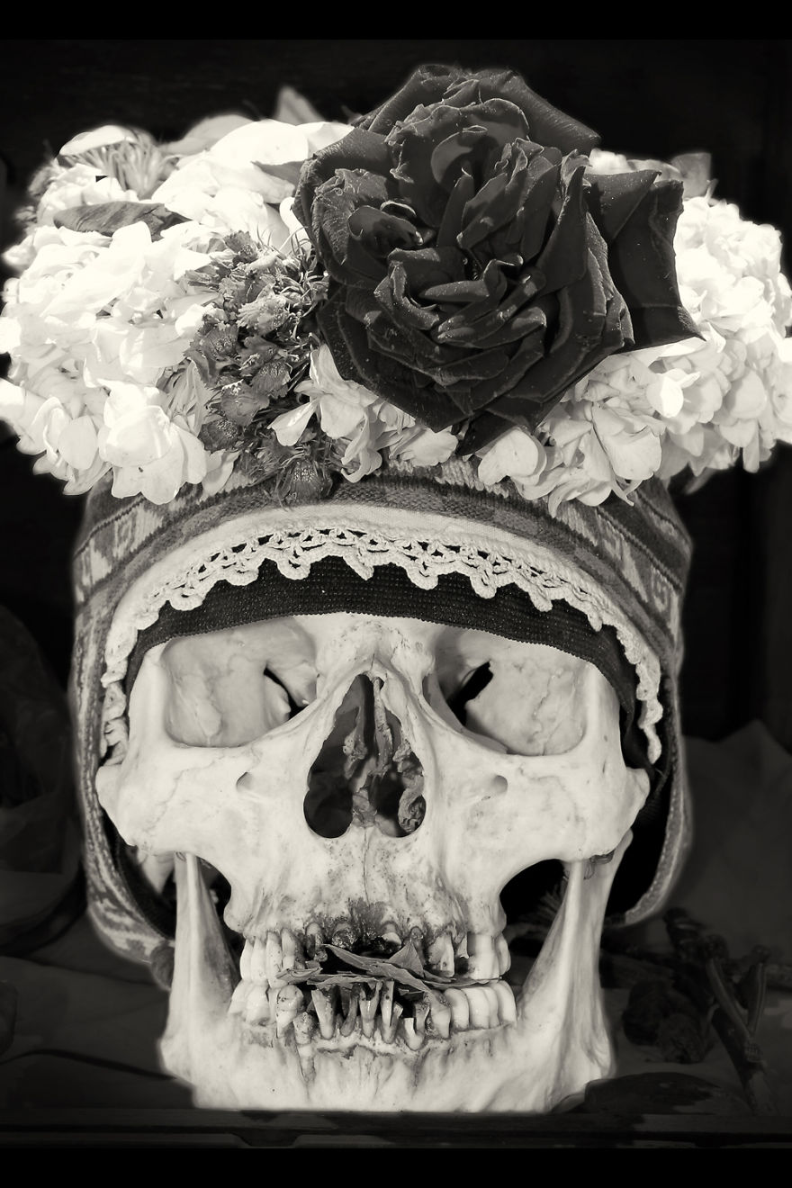 Human Skulls Portrayed In The General Cemetery Of The City Of La Paz, Bolivia