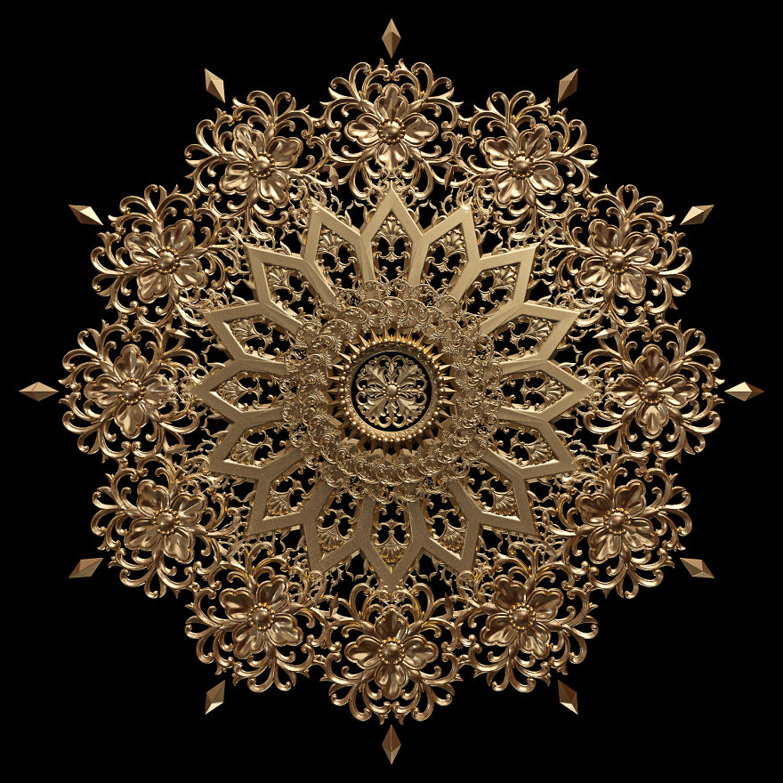 I Reimagined Traditional Mandala & Geometric Patterns As 3d Illustrations