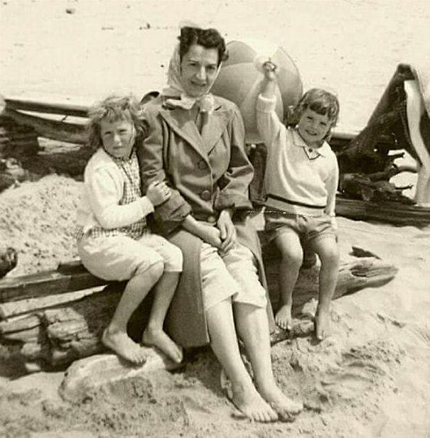 Me, My Mom And Sister Rocking Our Day On The Windy, Oregon Coast. Circa 1962.