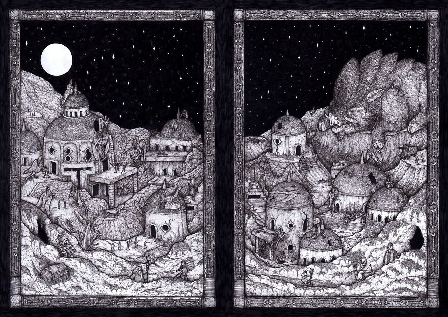 18 Awesomely Detailed Dark Fantasy Drawings