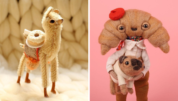 You Will Surely Want To Have A-Meet The Friendly Animals Made In Felt By The Artist Cat Rabbit