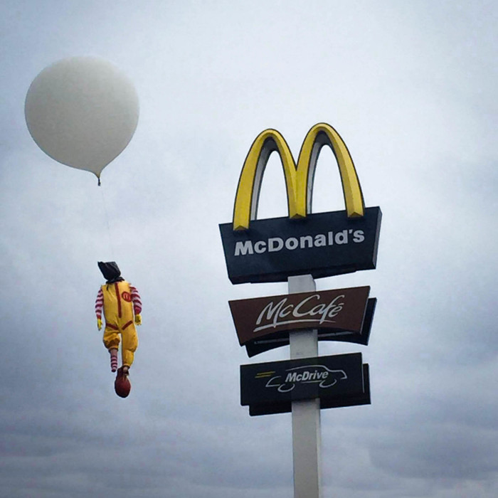 I Hanged Ronald McDonald Above McDonald’s Restaurant To Draw Attention To Shocking Facts