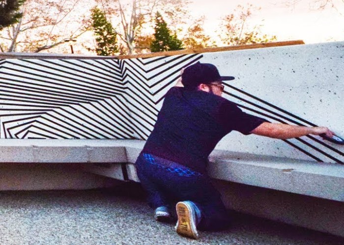 Tape Art Installation At University Common Area