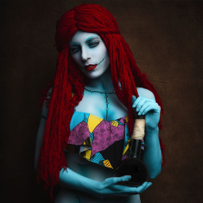 Photographer And Body Painter Turn Model Into Sally From The Nightmare Before Christmas