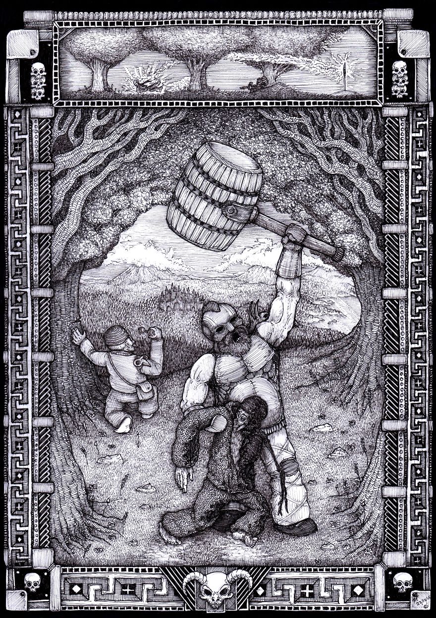 18 Awesomely Detailed Dark Fantasy Drawings