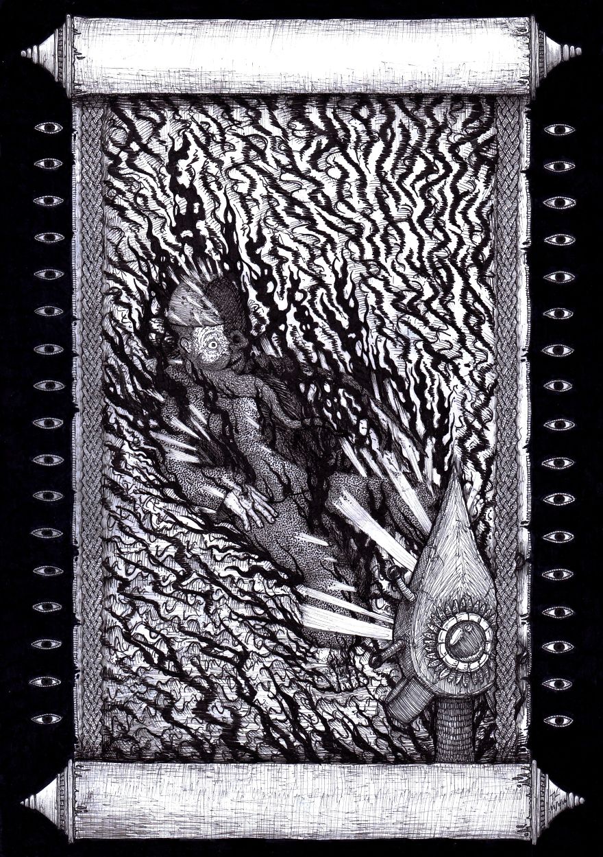 18 Awesomely Detailed Dark Fantasy Drawings