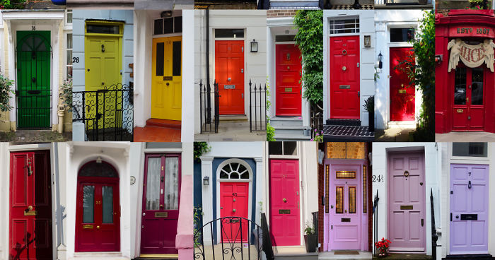 I Composed A Collage Of Colorful Doors And Houses