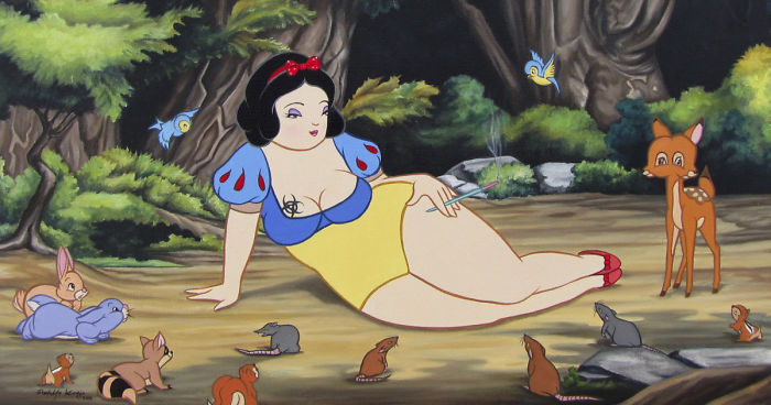 54 Controversial Illustrations Show Disney Characters Living In Modern Times
