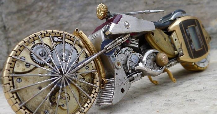 I Turn Old Watches Into Steampunk Sculptures