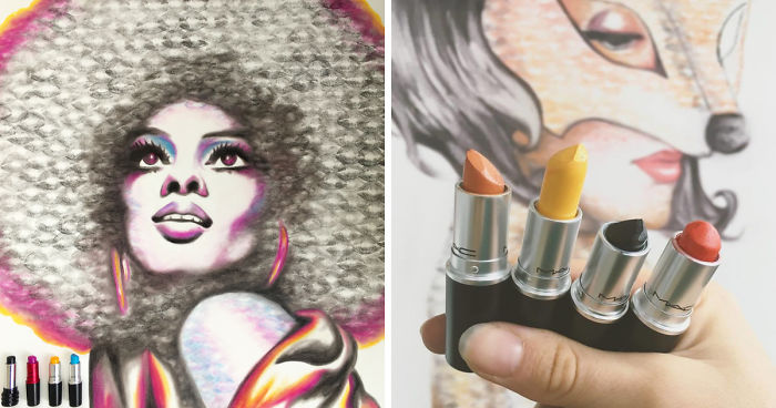 I Use My Lips And Lipsticks To Create These Paintings