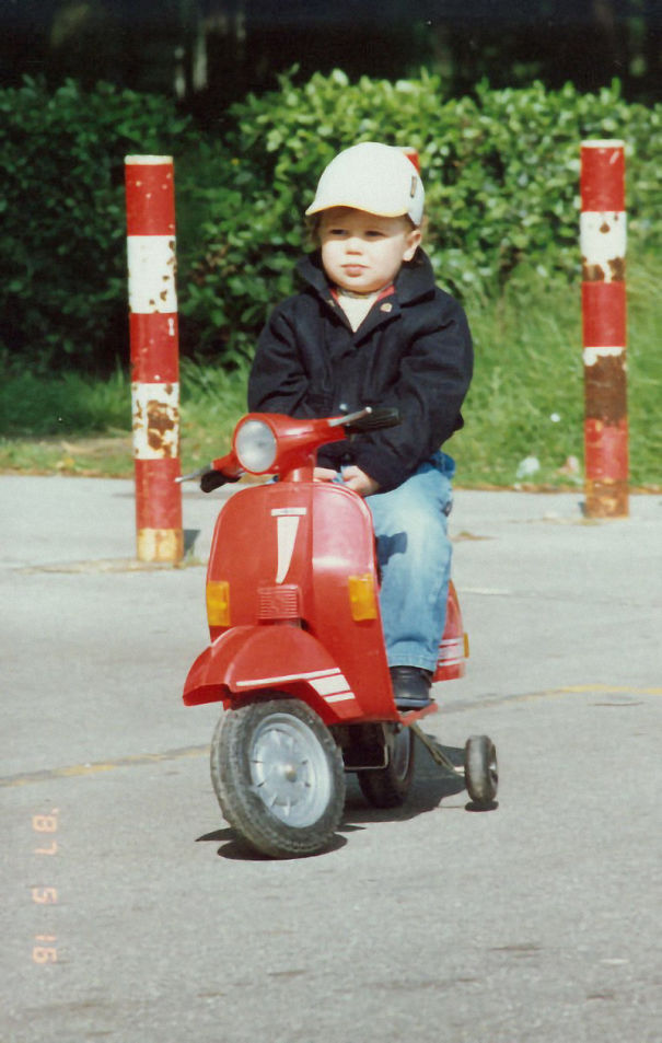 Me When I Was Three And A Half Years Old Chilling On My Vespa. Yes, I Am Italian!