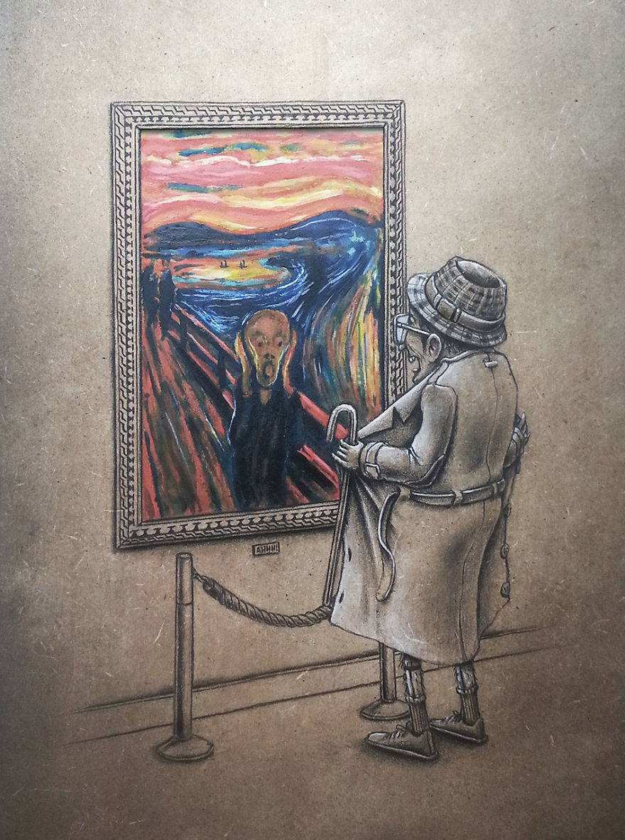 French Artist Re-Imagines Iconic Paintings Adding A Dark Twist French Artist Re-Imagines Iconic Paintings Adding A Dark Twist