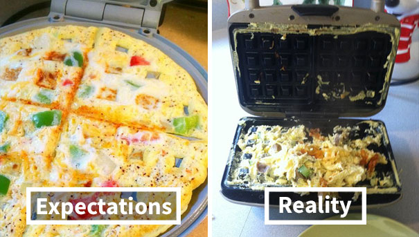 Waffle Iron Omelette